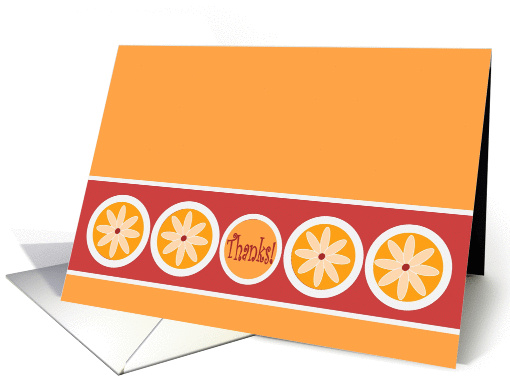 Cheery Daisy Thank You! - from a Group - Gold, Red, Cream card