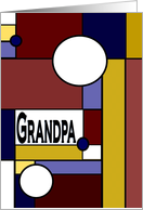 Grandpa, Happy Birthday - Colorful Stained Glass Look card