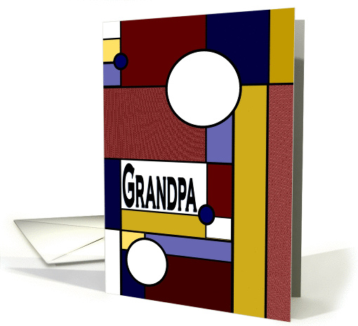 Grandpa, Happy Birthday - Colorful Stained Glass Look from... (929478)