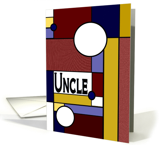 Uncle, Happy Birthday - Colorful Stained Glass Look from... (929480)