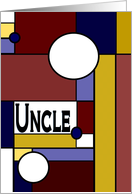 Uncle, Happy Birthday - Colorful Stained Glass Look card
