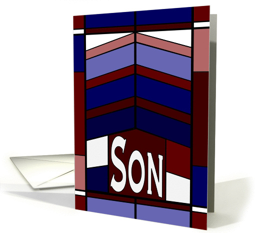 Original and Classic - Happy Birthday to Son - Stained Glass Look card