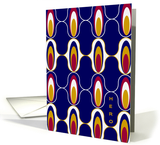 Hero - Red, White, Blue and Gold - Thank You for Military Family card