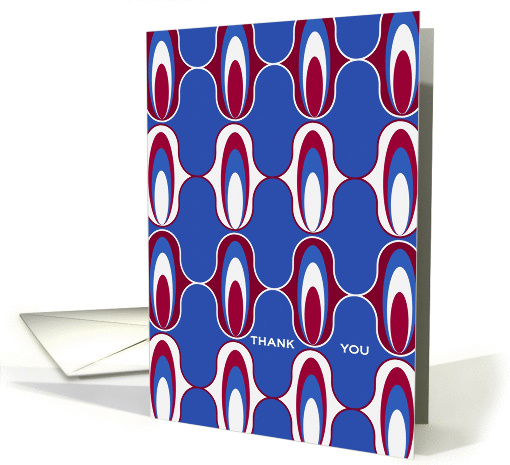 Simple Thank You! - Red, White and Blue Eclectic Design card (934051)