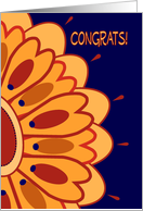 Last Round of Chemotherapy Congrats! Talavera Like Flower card