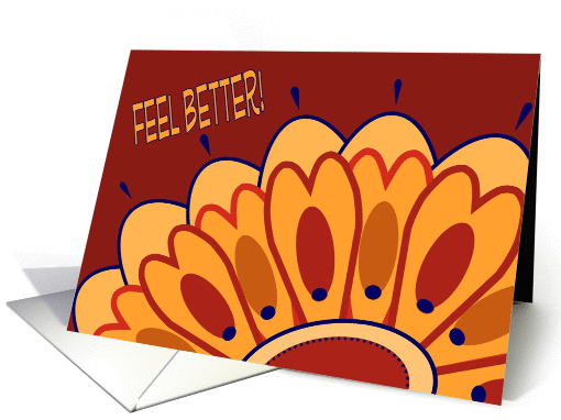 Feel Better Wishes from a Group - Talavera Like Flower card (934116)