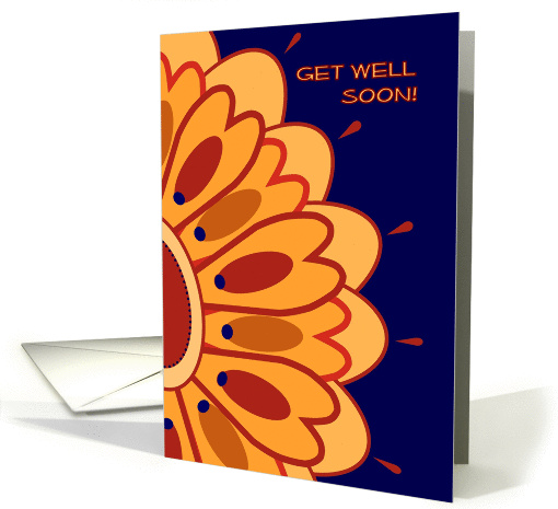 Cheerful Get Well Soon Dad - Talavera Like Flower card (934144)