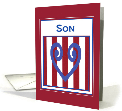 Son - True Blue Heart - Military Separation Encouragement card