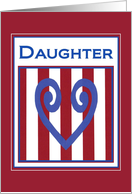 Daughter - True Blue Heart - Military Separation Encouragement card