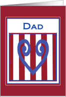 Dad - True Blue Heart - Military Separation Encouragement card