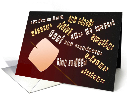 Roasting Marshmallow Fun at Summer Camp - Thinking of You card