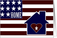 Home! - Welcome Home American Flag and Heart card