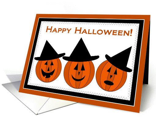 Witchy Pumpkins Line Up to Wish You a Happy Halloween! card (955465)