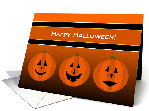 Jack-O-Lanterns Line Up to Wish a Happy Halloween! card (955471)
