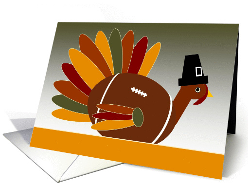 Thanksgiving Wedding Anniversary, Pilgrim Football Turkey card