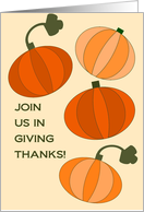 Thanksgiving Invitation- Playful Pumpkins card