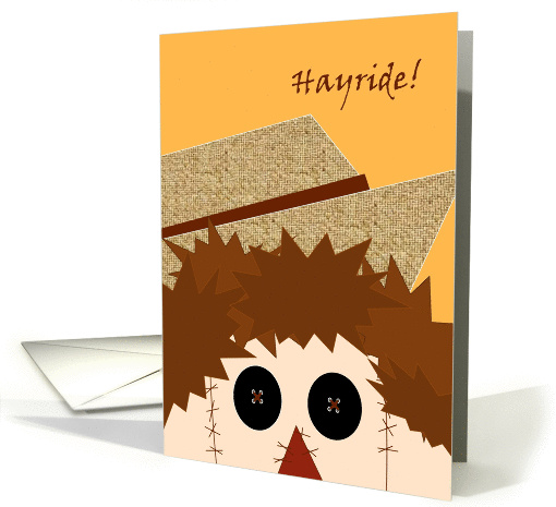 Fall Hayride Invitation - Sweet Faced Scarecrow card (963685)