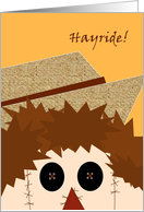 Fall Hayride Invitation - Sweet Faced Scarecrow card