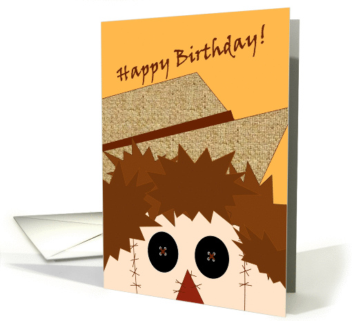 Scarecrow Helps You Send Happy Birthday Harvest Wishes for Him card