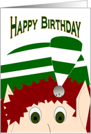 Happy December Birthday! - Christmas Elf card