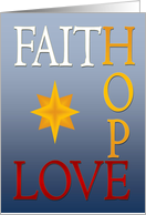 Christmas God’s Love Given - Faith, Hope & Love - Star card