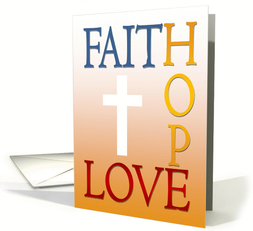 Happy Easter! - Faith, Hope & Love - Cross card (973643)
