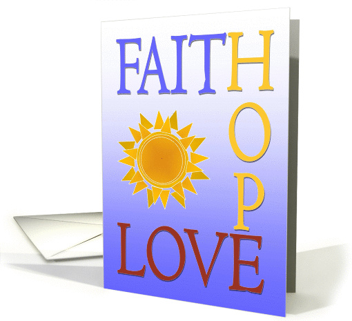 Praying You Find Peace - Faith, Hope & Love - Sun card (973659)