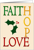 Merry Christmas! - Faith, Hope & Love True Spirits of Christmas card