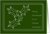 Valued Customer - Simple Merry Christmas & Happy New Year card