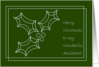 Wonderful Assistant - Simple Merry Christmas & Happy New Year card