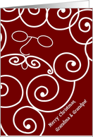 Grandma & Grandpa - Merry Christmas - Santa with Swirly Beard card