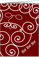 Ho! Ho! Ho! Merry Christmas and Get Well - Santa with Swirly Beard card