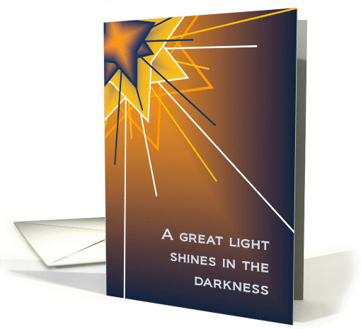 A Great Light Shines In Darkness - Thank You for Pastor, Minister card
