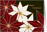 Merry Christmas -Peace, Joy & Love Wish - Eclectic Poinsettias card