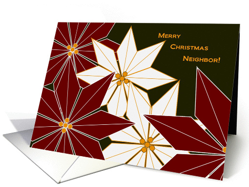 Merry Christmas Neighbor! - Happy Poinsettias card (996733)