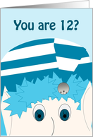 Happy 12th Birthday Frozen in Disbelief Jack Frost card