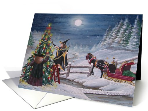 Folk Art Yule Blessings card (779900)