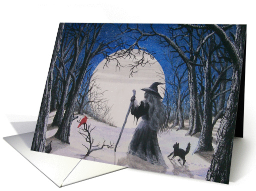 Folk Art Solstice Eve Yule Blessings card (880262)