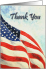 Thank You military Service, American Flag Watercolor card
