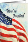 July 4th BBQ Invitation - American Flag card