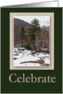 Celebrate Snowy New England Scene-Blank Card