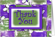 Thank You - Kindness means so much - Purple & Green Patchwork card