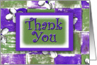 Thank You - Kindness means so much - Purple & Green Patchwork card