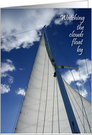 Sailboat & Blue Sky - Watching the clouds float by - Romance card