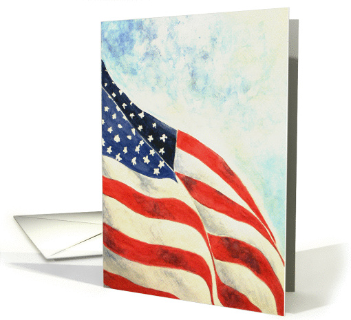 American Flag Watercolor Blank card (863924)
