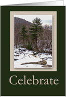 Celebrate Snowy New England Scene-Blank Card