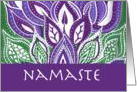 Namaste New Age Hello Artwork Sea Flowers card