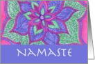 Namaste New Age Hello Artwork Pink Lotus Mandala card