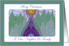 Merry Christmas Neighbor & Family Whimsical Evergreens card