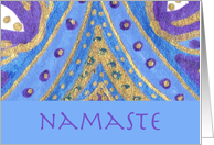 Namaste New Age Hello Artwork Blue Diamond Lotus card